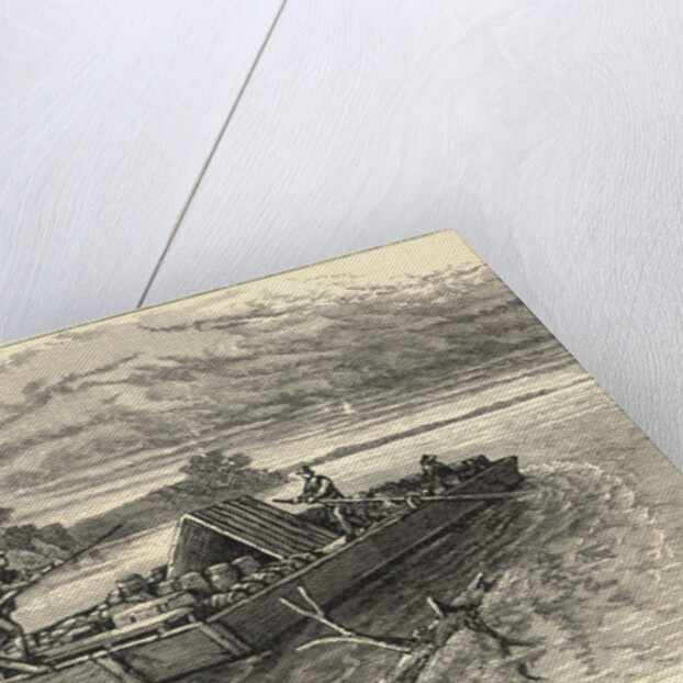 Flat Boat Going Down The Mississippi by Anonymous