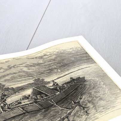 Flat Boat Going Down The Mississippi by Anonymous