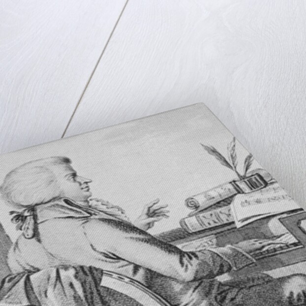 Wolfgang Amadeus Mozart Composing on Clavichord by Anonymous