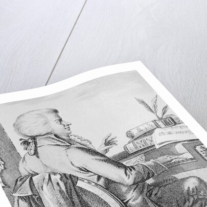 Wolfgang Amadeus Mozart Composing on Clavichord by Anonymous