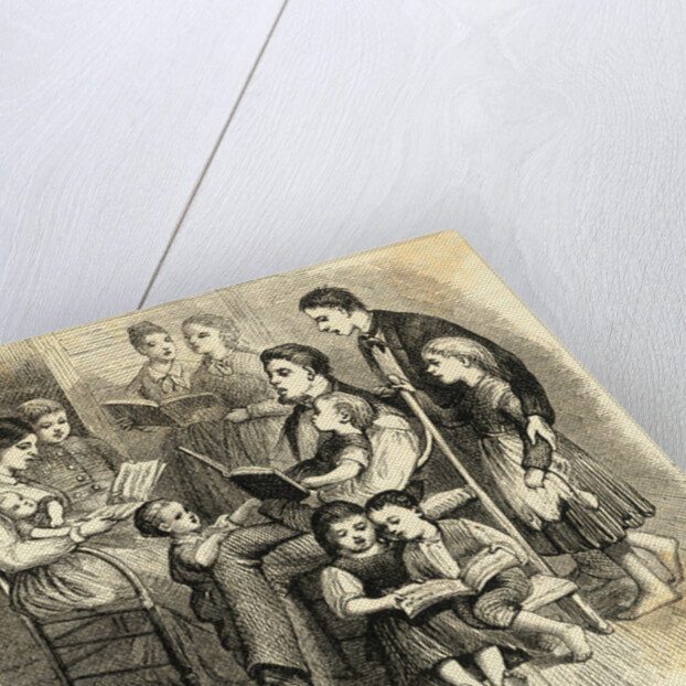 Minister and His Family Singing Hymns from Books by Anonymous