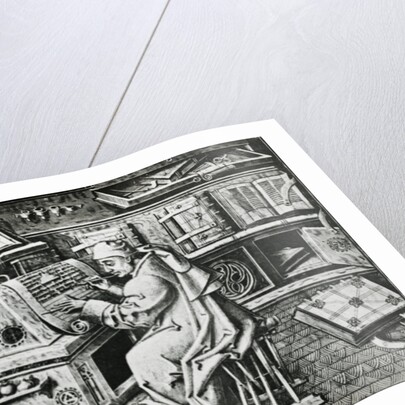 Monk Working on Scriptural Document by Anonymous