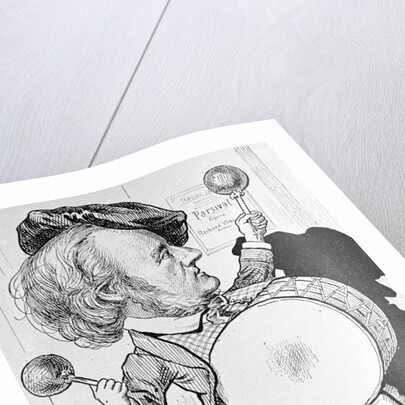 Cartoon of Richard Wagner Banging a Drum by Anonymous