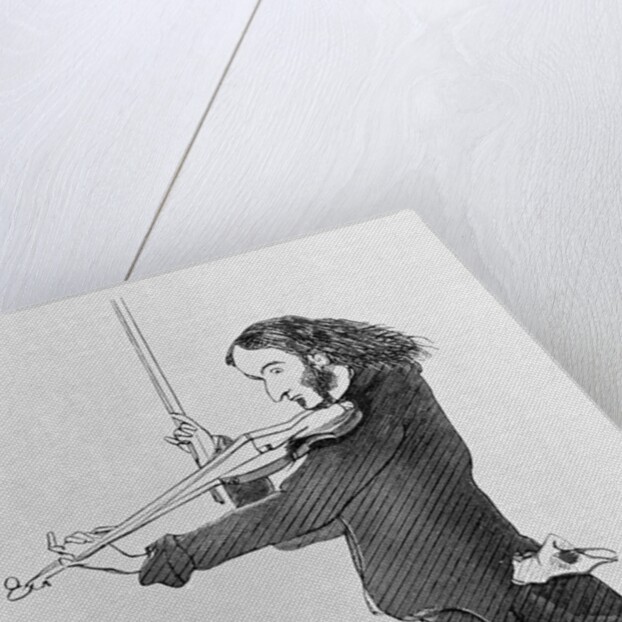 Nicolo Paganini Playing Violin by Anonymous