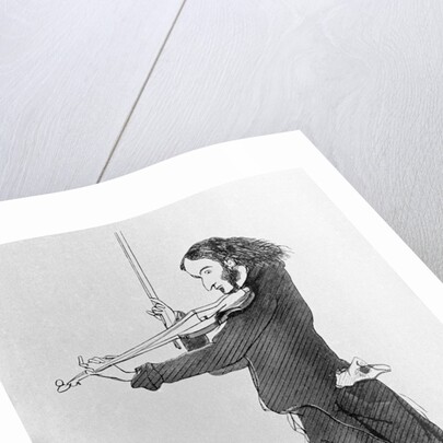 Nicolo Paganini Playing Violin by Anonymous