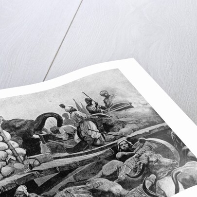 Illustration of Robert Clive Fighting the Prince of Bengal by Anonymous