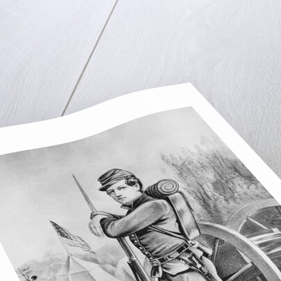 Sketching of Soldier Propped with Rifle by Anonymous