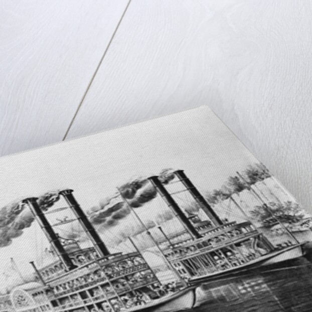 Steamboats Docking on Shore by Anonymous
