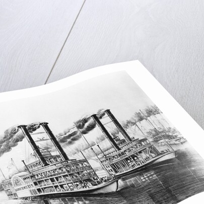 Steamboats Docking on Shore by Anonymous