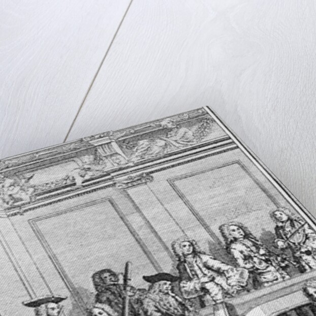 Engraving of a Traditional 18th-Century Chamber Orchestra by Anonymous