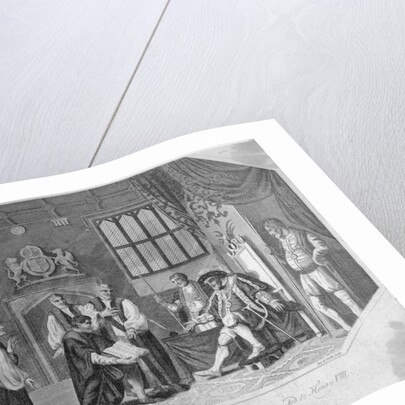 The First English Translation of the Bible Presented to Henry VIII Engraving by Anonymous