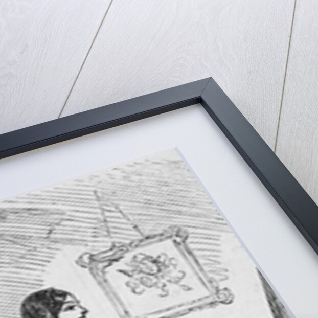 Woman Adjusting Hoop Skirt by Anonymous