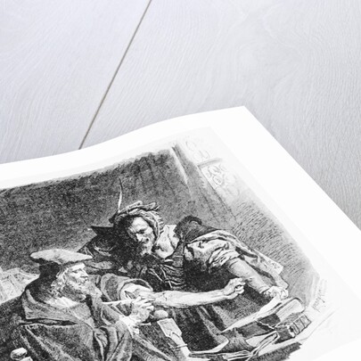 Faust Signs Deal with the Devil in Blood by Anonymous