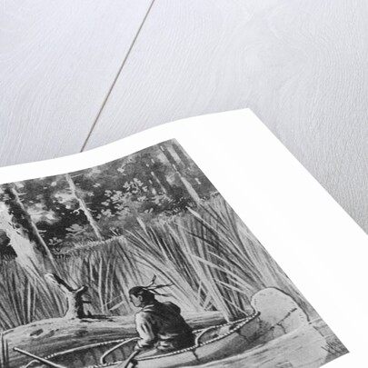 Illustration of Joseph Nicholas Nicollet Exploring Lake Itasca by Anonymous