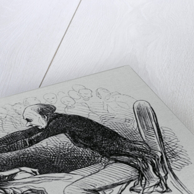 Illustration of a Man Hypnotizing Patient by Honore Daumier