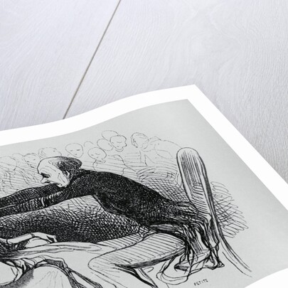 Illustration of a Man Hypnotizing Patient by Honore Daumier