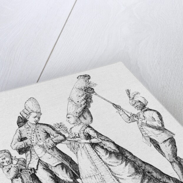 Servant Holding up Woman's Hairdo by Anonymous