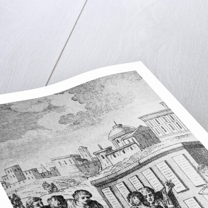 Engraving of Romans Looking at Law Tablets by Anonymous