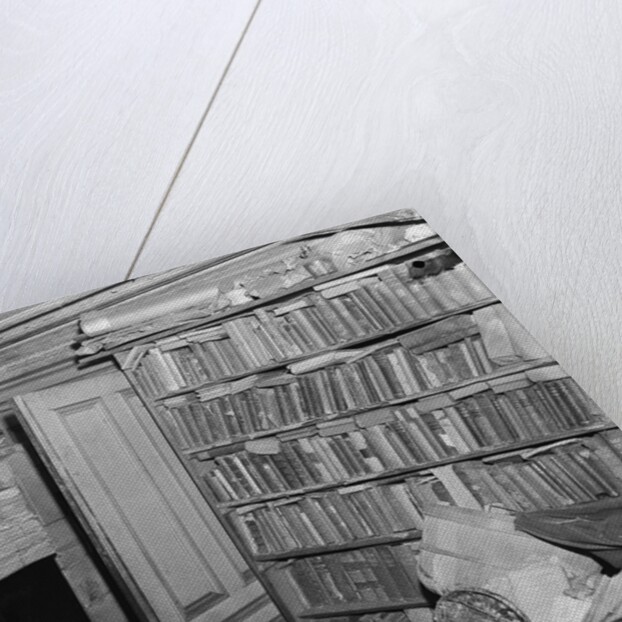 Interior View of a Room Full of Books and Cartons by Anonymous