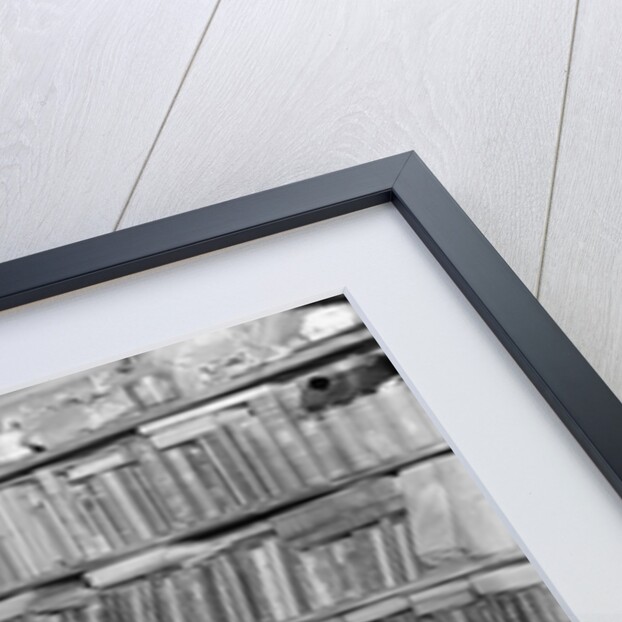 Interior View of a Room Full of Books and Cartons by Corbis