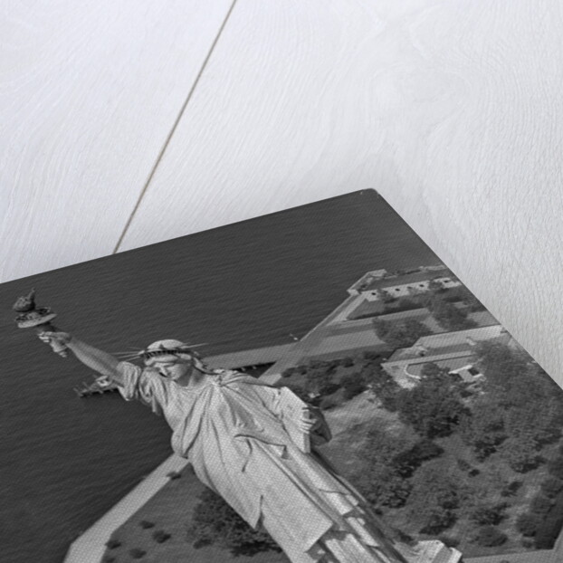 Aerial View of Statue of Liberty from Helicopter by Anonymous
