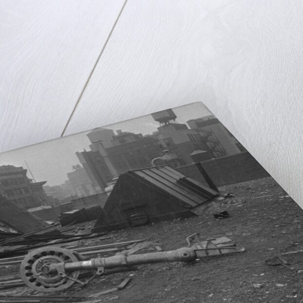 Crash Metal Strewn on Building Site by Anonymous