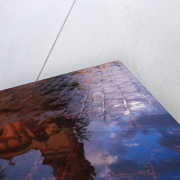 Church Reflected in Puddle by Anonymous