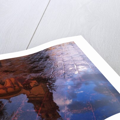 Church Reflected in Puddle by Anonymous