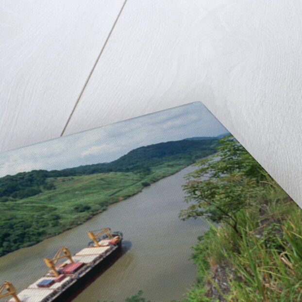 Cargo Ship and Small Boat in Culebra Cut by Anonymous