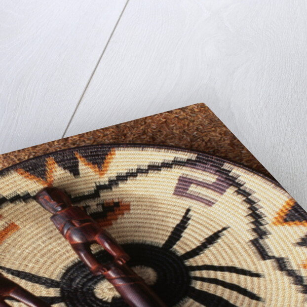 Embera Wood Carvings and Basket by Anonymous