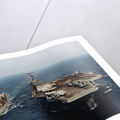 USS Abraham Lincoln and USS Kalamazoo Performing Exercise by Anonymous