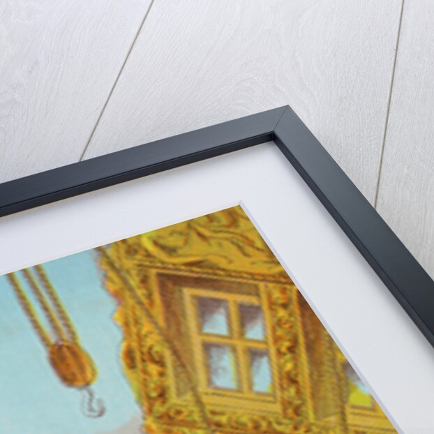 Book Illustration of Robinson Crusoe Tying Together a Raft by Anonymous