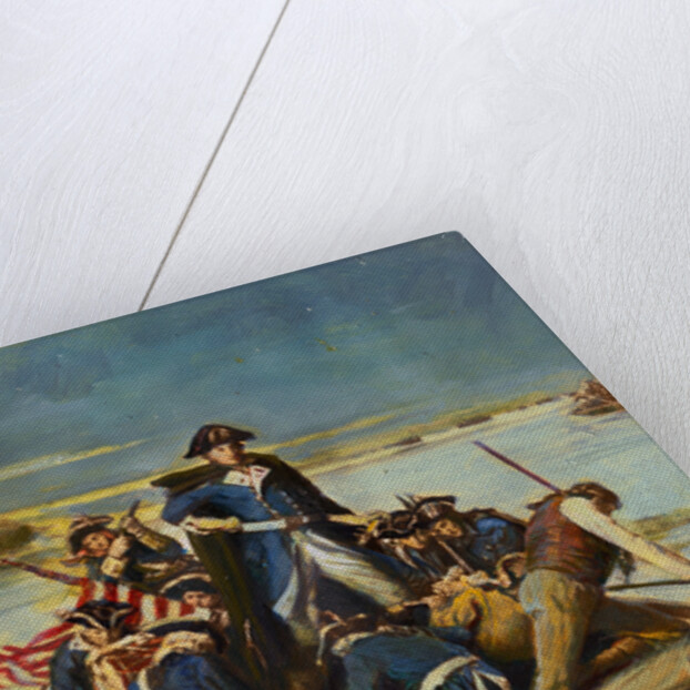 Illustration of George Washington and Men on Frozen Potomac by Anonymous