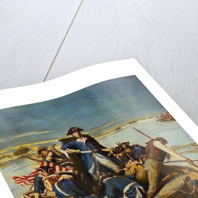 Illustration of George Washington and Men on Frozen Potomac by Anonymous