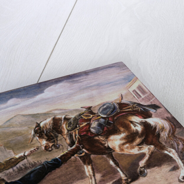 Miner Pulling Horse by Anonymous