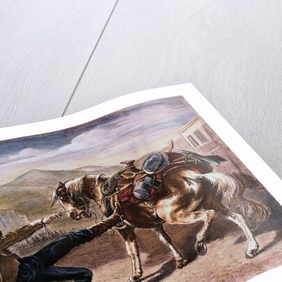 Miner Pulling Horse by Anonymous