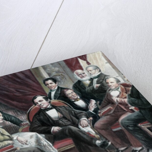 Drawing of Author Washington Irving and Friends Conversing by Anonymous