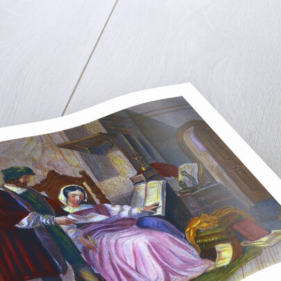 German Inventor Johann Gutenberg and Wife with Print Material by Anonymous