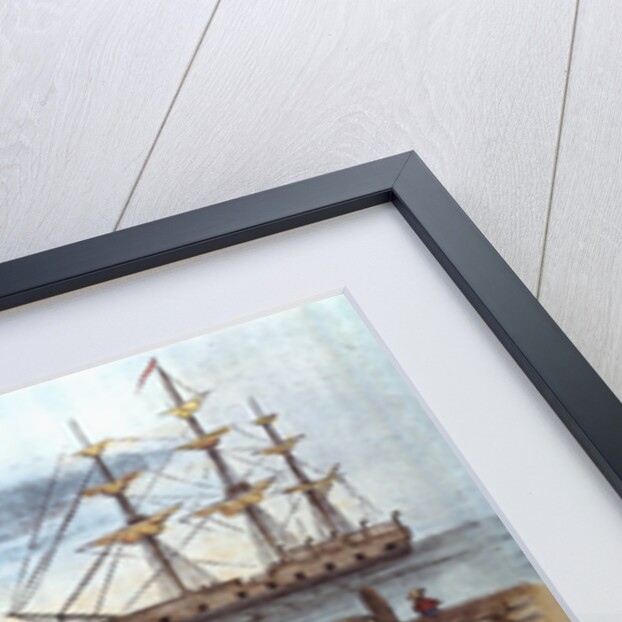 Color Print of Wharf Workers Measuring Whale Oil Content in Barrels by Anonymous