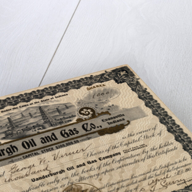 Vandeburgh Oil and Gas Company Certificate by Anonymous