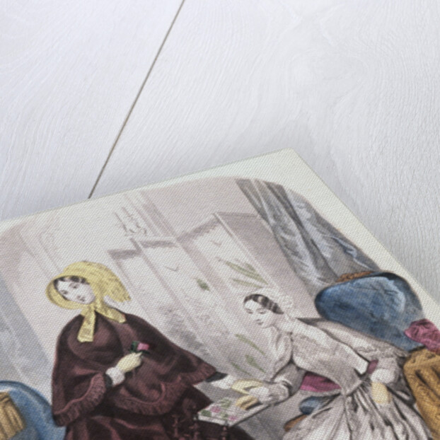 Illustration of Women Wearing French Fashions by Anonymous