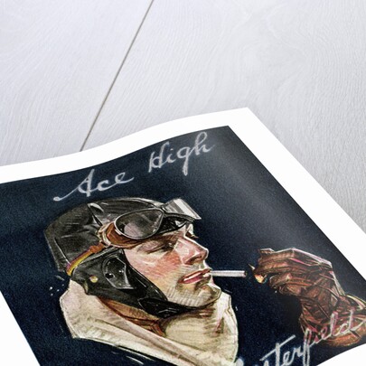 Aviator Smoking Chesterfield Cigarette by Anonymous
