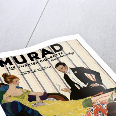 Man in Tuxedo Smoking Murad Cigarette by Anonymous