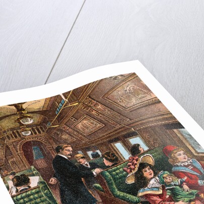 Illustration of the Interior of a 19th-Century Pullman Car by Anonymous