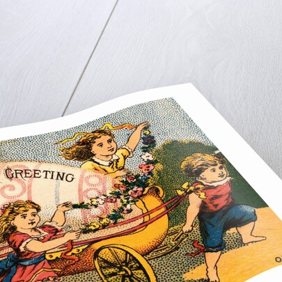 Children Pulling Giant Easter Egg by Anonymous