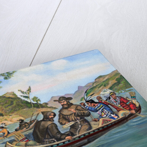 Marquette and Jolliet on Mississippi River by Anonymous