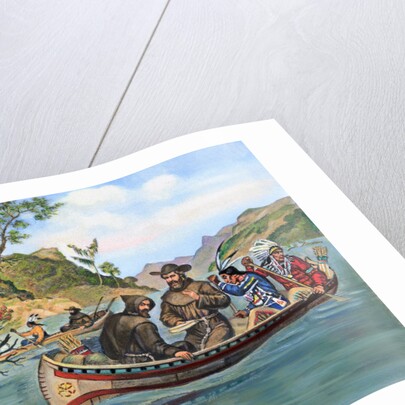 Marquette and Jolliet on Mississippi River by Anonymous