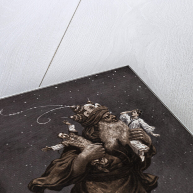 Illustration of Aladdin Flying Away with Two People from the Arabian Nights by Anonymous