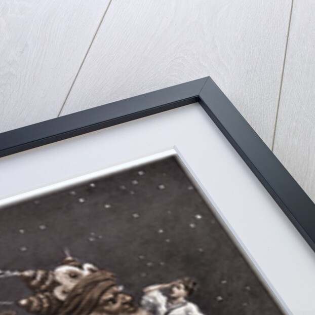 Illustration of Aladdin Flying Away with Two People from the Arabian Nights by Anonymous