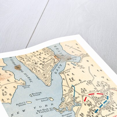 Early Map of Long Island Showing Battle Grounds by Anonymous